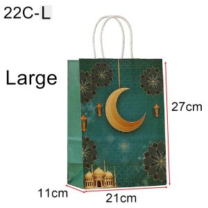 TRENY Wedding Party Goodies Plain Colour Kraft Paper Bag Twisted Handle/Raya Paper Bag Kraft Goodies Bag Muslim Eid Mubrak Bags Gift Packaging Bag