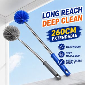Extendable Ceiling Duster Long Handle Cobweb Cleaner Lightweight Household Cleaning Tool For Indoor Outdoor Wide Use