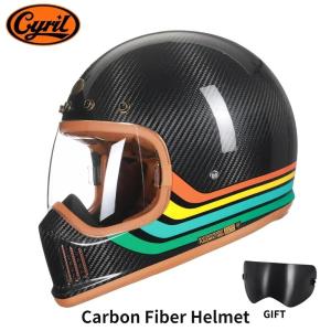 Genuine Carbon Fiber Full Face Motorcycle Helmet Retro Lightweight Motorcycle Helmet Capacete de Moto Masculino DOT ECE Approved