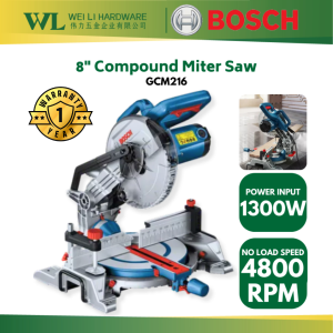 BOSCH Original GCM216 8" Compound Miter Saw 1300W/Mesin Potong Kayu/Cutting Machine