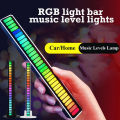 Sound Pickup Rhythm Lights RGB LED Atmosphere Light DJ Car Sound Control Colorful LED Strip Environment Disco Light Bar 32-bit Music Level Voice Control Audio Display Lamp or Home Office Outdoor Voice Activated Ambient Light. 