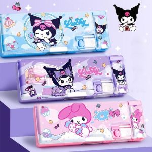 GOODOO 1Pcs จุได้มาก กล่องใส่ดินสอ กันน้ำกันน้ำได้ มัลติฟังก์ชั่ กล่องใส่เครื่องเขียน ทนทานต่อการใช้งาน น่ารักน่ารักๆ การ์ตูนคาวาอิคุโรมิ