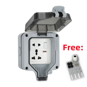 Outdoor Waterproof Sockets Exposed 2 Open Multifunctional 10 Hole Double 5 Hole Power Socket Indoor and Outdoor Rainproof Waterproof Box Waterproof Outdoor Outlet