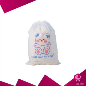 BabyShop-C979 Travel Pouch Serut Transparan Motif Bear Tas Serut Tempat Penyimpanan Serbaguna