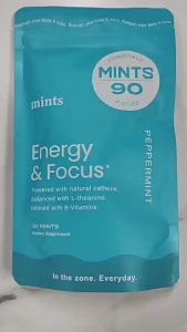 NeuroGum Energy & Focus Gum (90 Count Bag Peppermint)  40mg Natural Caffeine + L-Theanine + Vitamin B12 & B6 + Xylitol