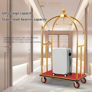 Hotel Trolley Luggage Cart Luxury stainless steel and titanium luggage cart Hotel supplies