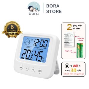 Nhiệt ẩm kế điện tử đo nhiệt độ độ ẩm phòng 3 trong 1 có đèn ban đêm