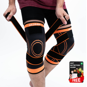 NEOSAVA Knee Pad Sleeve Support Strap Protector Adjustable Compression Pelindung Deker Lutut Kaki Terapi Kneepad Olahraga Sepakbola