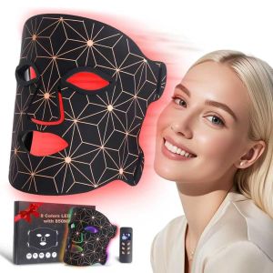Red Light Therapy Mask for Face and Neck 850nm NIR Anti Aging 8 Color Modes 3000mAh Rechargeable 480-Grade LEDs 70mW/cm² Power for Skin Rejuvenation Timer Gentle-Light Tech