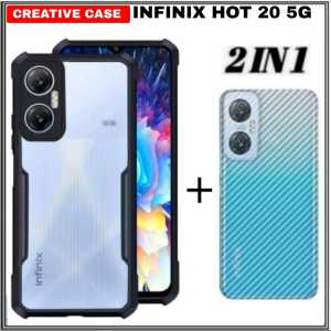 PROMO PAKET 2 IN 1 CASE INFINIX SMART 8 2023 / ZERO 5G 2023 / HOT 30 / SMART 7 / HOT 30I / HOT 20 5G / HOT 12 PRO / NFC 2022 Ultra Slim Shockproof Transparent Premium Softcase Anti Fall