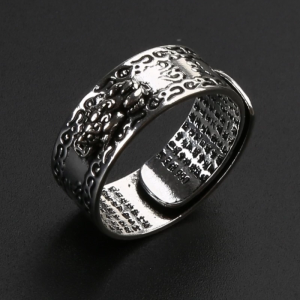 Chuyển giao Fortune Ring men Pixiu Nhẫn bùa chú phong thủy amulet sự giàu có may mắn Nhẫn hở điều chỉnh được Phật Giáo Quà Tặng