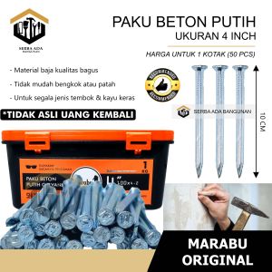 Paku Beton Putih Marabu 1kg 1" 2" 3" 4" paku tembok 5cm