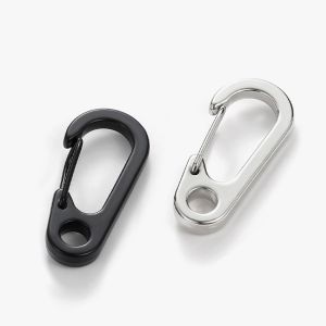 D1 Stainless Single Hole Clip Zinc Alloy Paracord Spring Quickdraw Carabiner EDC Snap Buckle Keyring Keychain Clasp Hook