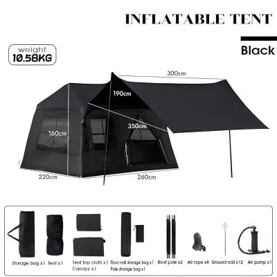 Magic Pocket Automatic Inflatable Tent 6.3m² Large Family Cabin Tent Waterproof Anti-Rainstorm Thickened Canopy with Air Pump