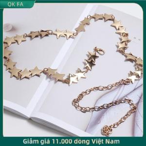 QK FA ✨ Cổ Điển Phụ Nữ Thắt Lưng Vành Đai Nữ Kim Loại Sao Năm Cánh Chuỗi Vành Đai Tua Eo Chuỗi Vành Đai Phụ Nữ Trang Trí Cơ Thể Đồ Trang Sức
