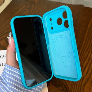 For Magsafe Neon Color Frosted Original Liquid Silicone Case For iPhone 16Pro 17 Pro Max Bright Fluorescent Hit Color Soft Cover