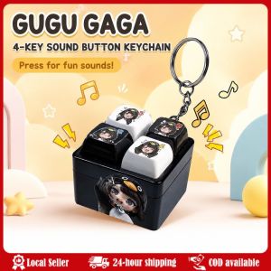 Cartoon Penguin Girl Sound Light Keyboard Fidget Keychain Portable Finger Button Clicker Stress Relief Toy Bag Pendant Gift