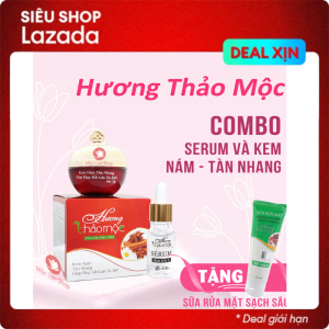 [Hoàn tiền 20%] Bộ kem nám tàn nhang đồi mồi dưỡng trắng da giúp phục hồi làn da mới Hương Thảo Mộc gồm kem và serum tặng sữa rửa mặt - Mỹ phẩm Mộc Lan