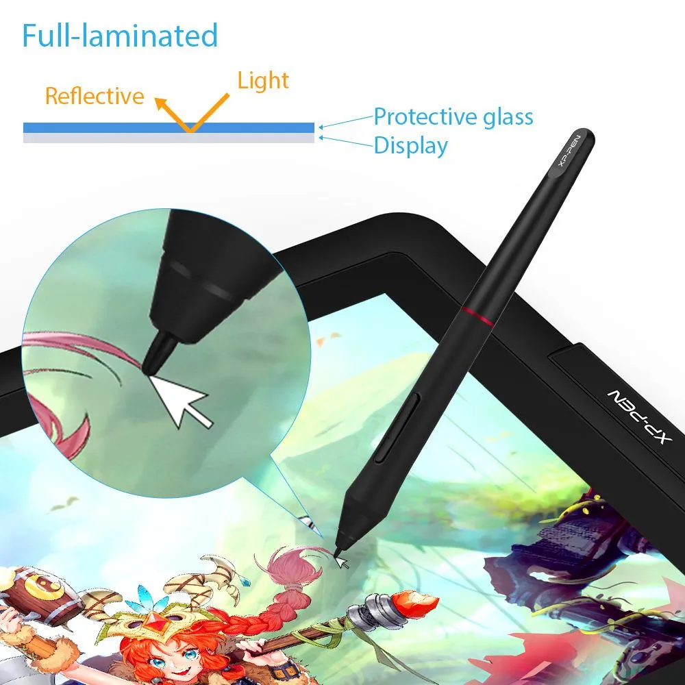 XPPen Artist 15.6 Pro เมาส์ปากกาแบบหน้าจอวาดภาพ ขนาด 15.6 นิ้ว แรงกดปากกา 8192 ระดับ ค่าสี 120% sRGB