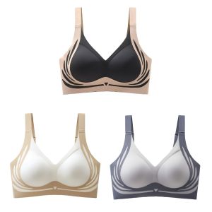 3Pcs/Set Push-Up Bra Women Seamless Underwear Anti-sagging Lift-up Bras Adjustable No Rims Plus Size Lingerie M-4XL Wireless Bras