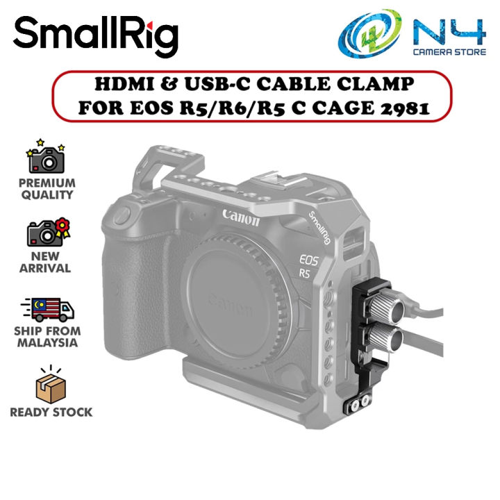 SmallRig HDMI-compatible and USB-C Cable Clamp for Canon