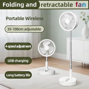 7200MAH Folding FAN Rechargeable Stand Fan Portable Fan Telescopic Floor/USB Mini Fan Desk Fan Mini Table Fan 风扇