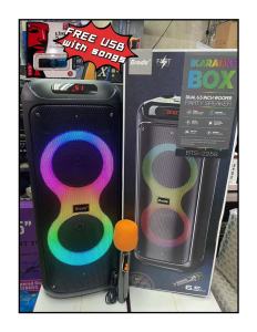 [FREE USB with MP3 songs] COD Brudo BTS-2258 RGB Portable Subwoofer Karaoke Wireless Bluetooth Speaker with Wireless Microphone