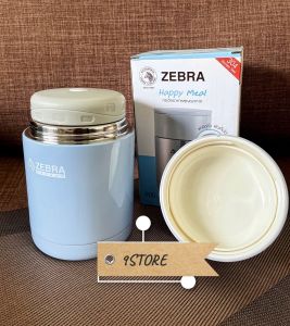 Bình Ủ - Cà Mên Giữ Nhiệt ZEBRA Thái Lan 100% -  800ml - Vintage Xanh Lam - Inox