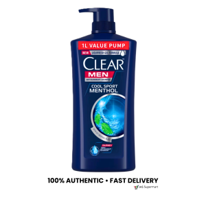 Clear Men Anti Dandruff Shampoo Cool Sport Menthol 1L Cooling Fresh Strong Hair