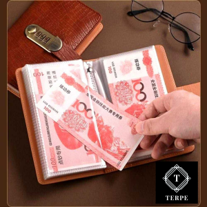 TERPE 1pcs Saving Money Notebook With Password Lock Waterproof 100 Envelope Challenge Binder PU Leathe