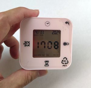 «IKEA» KLOCKIS 4-in-1 Alarm Clock/Thermometer/Timer | pink Color | jam loceng