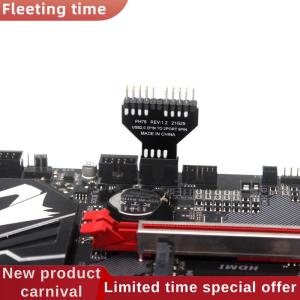 Fleeting time USB 2.0 1 To 2 Port 9 Pin Cable Adapter Motherboard Front Panel Plug Connector