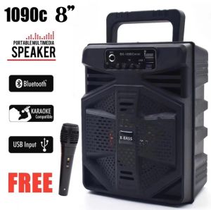 ✅100% Original AMZ 8inch Karaoke Portable Wireless Speaker With FREE Mic and Remote