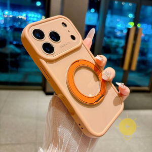 For iPhone 17 Pro Max Case Magnetic with Griptok Acrylic TPU Glossy Rotate Hard Phone Case For 16 15 14 Cover Aesthetic Korean Cute