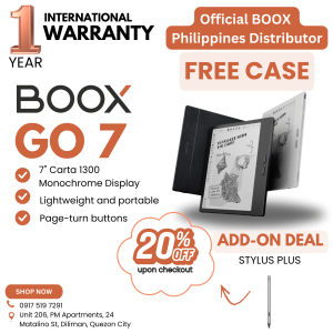 BOOX Go 7 MONOCHROME - 7 inch black and white E-ink reader with page-turning buttons and expandable storage eink reader tablet. InkSense Stylus Capable - Official Distributor in the Philippines