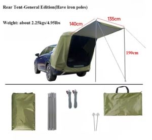 Hewolf High-Quality Waterproof SUV Roof Tent with Silver Coated Sunscreen for Outdoor Camping