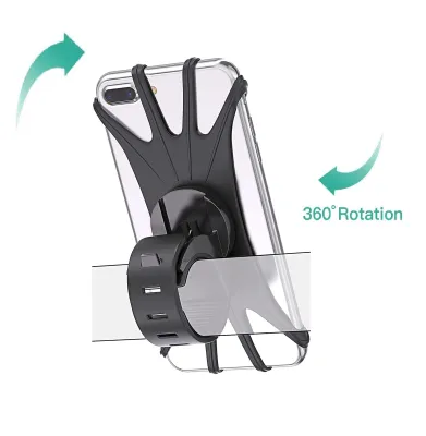 [SG Seller] Bike & Motorcycle Phone Mount | 360° Rotation Silicon Bicycle Handlebar Rack Cell Phone Holder for Scooter Stroller Compatible iPhone 11 Pro Max SE X Xs Xr 8 7 6 Plus Samsung Galaxy Nexus