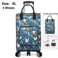 TasBagShop Household Shopping Cart Foldable Grocery Shopping Trolley Multi-functional Insulated Tin Foil Market Trolley. 
