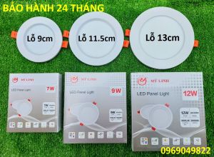 Đèn Led Âm Trần Tròn 7W 9W 12W MỸ LINH Sáng Trắng Cao Cấp BH 24 Tháng