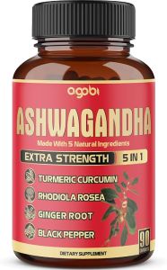 90 Viên nang - Viên nang bổ sung Ashwagandha - Gừng Nghệ Rhodiola Rosea & Tiêu đen