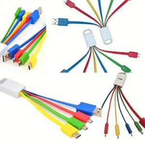 AUUSB Charging cable keychain 5-in-1 multi-functional USB Applicable IOS Miniature USB and type-c Android data cable