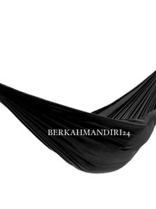Hammock Polos Hitam Panjang Camping Outdoor Waterproof Beban 150kg Ayunan Gantung Tali Scott Tebal