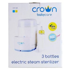 ALAT MENSTERILKAN BOTOL SUSU BAYI-CROWN BABYCARE ELECTRONIC STEAM STERILIZER 3 BOTTLES