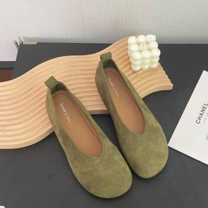 Free Shipping 2026 Winter New Vintage Suede Flat Loafers Versatile Soft Sole Maternity Shoes Single Shoes