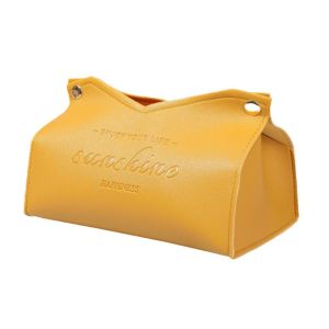 HJKL อุปกรณ์อเนกประสงค์ กล่องทิชชู่ สีทึบทึบ หนังพียู ที่ใส่ผ้าเช็ดปาก กันฝุ่นกันฝุ่น เคสสำหรับเก็บของ ถุงเก็บกระดาษทิชชู่ รถสำหรับรถ