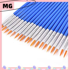 【Magical House】[ New Hot Fashion] 10Pcs Nylon Hair Artist Paint Brush Acrylic Watercolor Round Fine Hand Point Tip