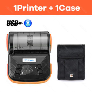 GOOJPRT MTP 3 Inch/80mm Thermal Receipts Printer w/ Black Case Mini Portable Tikect Bill Printers With Case Bluetooth USB For Small Business Home Store For Android Ios Windows US Plug