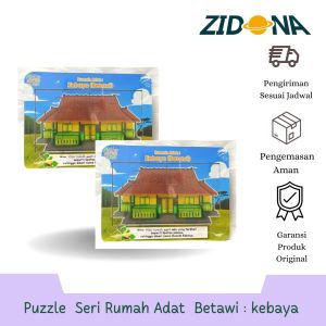 puzzle rumah adat betawi Rabbit&Turtle Bahan MDF