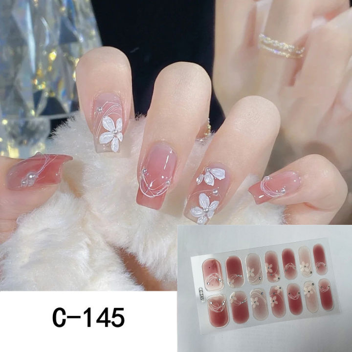 Sukeme Nail Decal Cherry Blossom Removable Waterproof Nail Sticker 