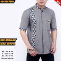 Baju Koko Muslim Pria Terbaru 2022 Baju Koko Kombinasi Batik Lengan Pendek Kemeja Koko VABIAN STORE. 